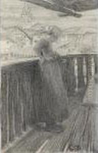 On The Balcony by Giovanni Segantini
