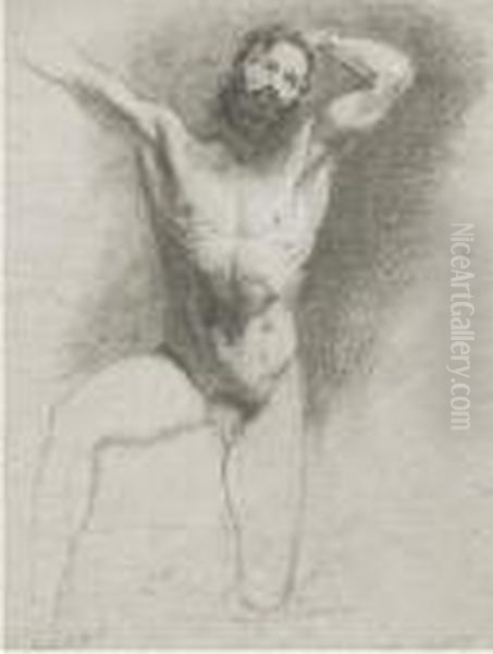 Nudo Maschile In Ginocchio, (1877 - 1878) - view 1