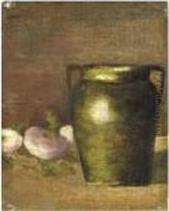 Natura Morta Con Vaso E Rape Rosse by Giovanni Segantini