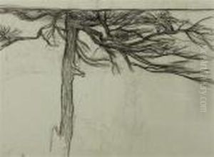 Study Of A Tree. Circa1898. by Giovanni Segantini