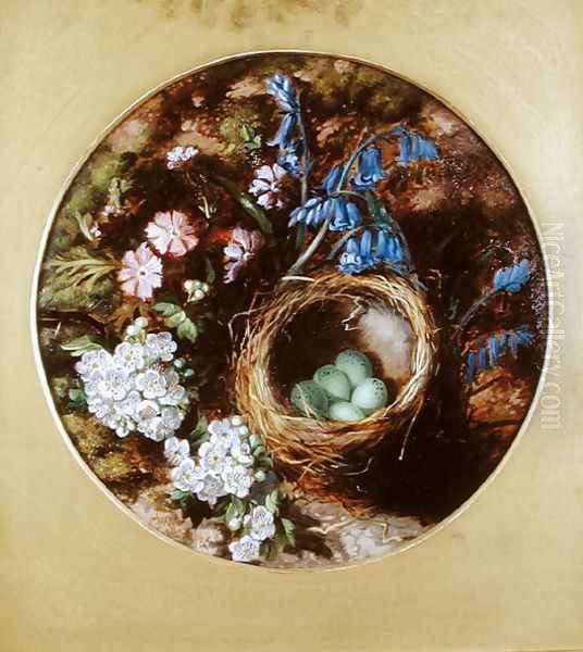 A Still Life with Birds Nest, Blossom and Bluebells - view 1