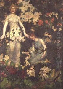 Leontium and Ternissa in the Garden of Epicurus by William Stott Of Oldham