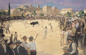 Bullfighting at Beauvoisin, 1922 by Max Siran