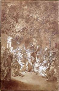 Scene from of The Marriage of Figaro by Pierre-Augustin Caron de Beaumarchais 1732-99 1785 by Jacques-Philip-Joseph de Saint-Quentin