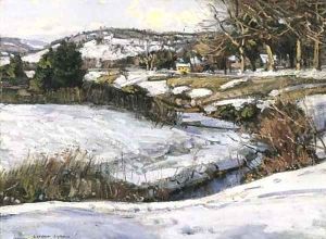 River Scene, Winter by George Gardner Symons