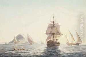 Gibraltar H.M.S. Sirius sailing off by John Thomas Serres