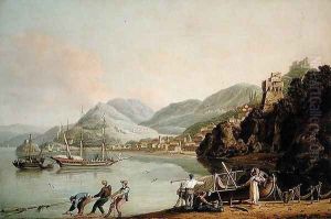 An Italian Harbour with a Genoese Chebec at Anchor