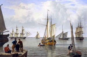 Shipping in the Thames Estuary, 1820 by John Thomas Serres
