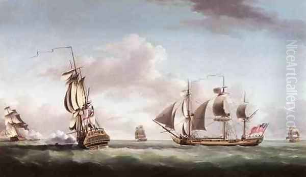 The Louisa engaging the Cato - view 1