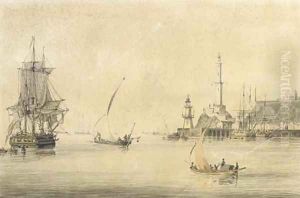 The port of Genoa by John Thomas Serres