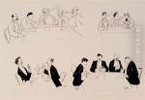 Reveillon Au Cafe De Paris by Georges Goursat Sem