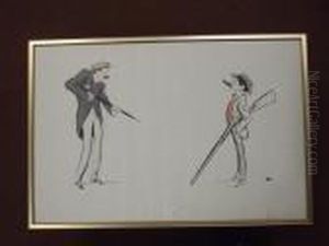 Les Chasseurs Aquarelle Sur Papier Signee En Bas A Droite32x49