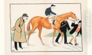 Maurice Ephrussi, Rigby (jockey) Et Carter (entraineur) by Georges Goursat Sem