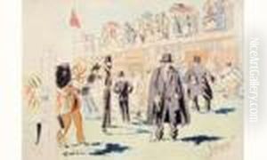 Ambiance D'hippodrome. by Georges Goursat Sem