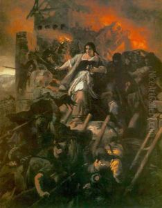 The Women of Eger 1861 by Bertalan Szekely