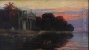 Veduta Fantastica Del Tempietto Di Villa Borghese. by Enrique Serra y Auque