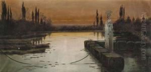 Dawn At The Pontine Marshes by Enrique Serra y Auque