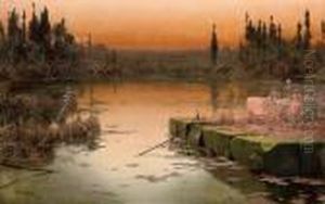 Dawn On The Pontine Marshes by Enrique Serra y Auque