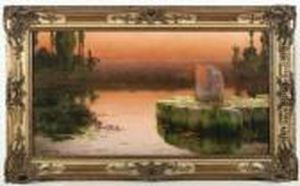 Landschaft In Den Pontinischen Sumpfen by Enrique Serra y Auque