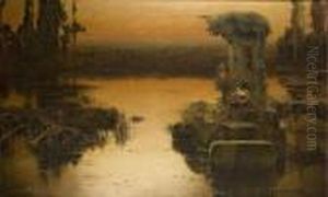 Abend In Den Pontinischen Sumpfen by Enrique Serra y Auque