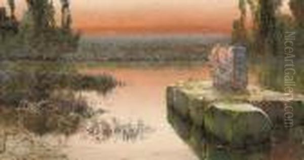Sunset On The Pontine Marshes, Rome - view 1