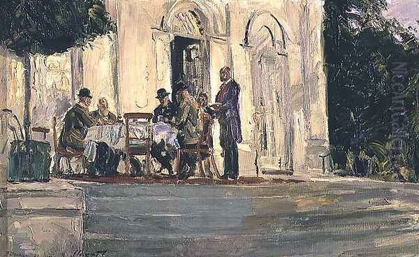 Dinner on the Badenburg Terrace at Castle Nymphenburg, 1908 - view 1
