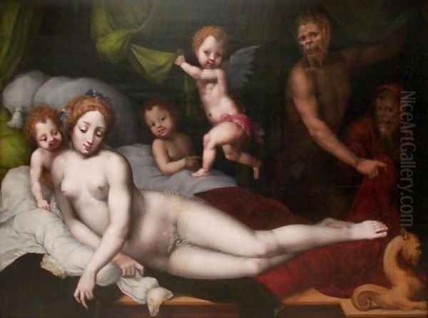 Jupiter with Satyr Antiope and their Children Amphion and Zethos - view 1
