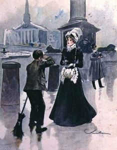 The Crossing Sweeper, No.6 from Familiar Figures of London, c.1901 by Robert Sauber