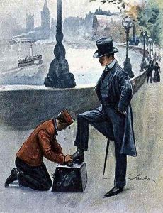 The Shoeblack, No.4 from Familiar Figures of London, c.1901 by Robert Sauber