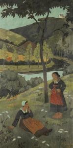 Deux Bretonnes Au Bord De L'aulne by Paul Serusier