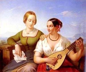 Schimon Ferdinand The Lute Player by Anton Schiffer