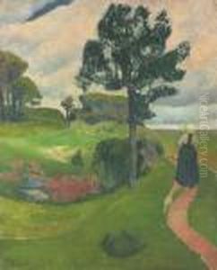 Mere Et Enfant Dans Un Paysage Breton by Paul Serusier