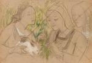 Jeunes Bretonnes Au Lapin Blanc