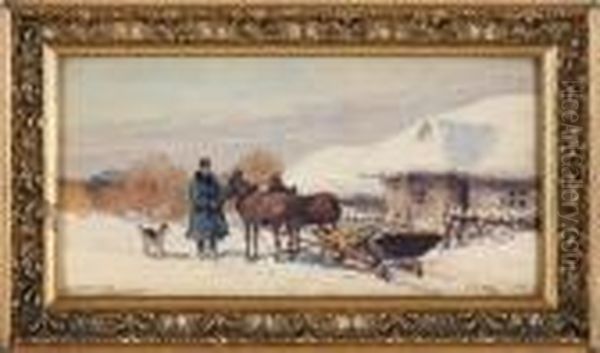 Winterlandschaft Mitfiguraler Szenerie - view 1