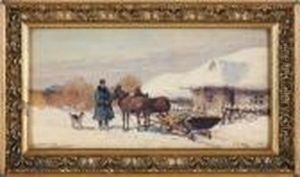 Winterlandschaft Mitfiguraler Szenerie