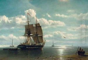 A two-master by a coast