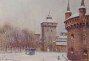 Zimowy Widok Krakowa, Ok. 1930 Zimowy Widok Krakowa, Ok. 1930