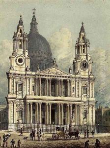 West Front of St. Pauls Cathedral, 1810 by George Shepherd