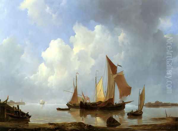 Shipping Vessels in an Estuary - view 1