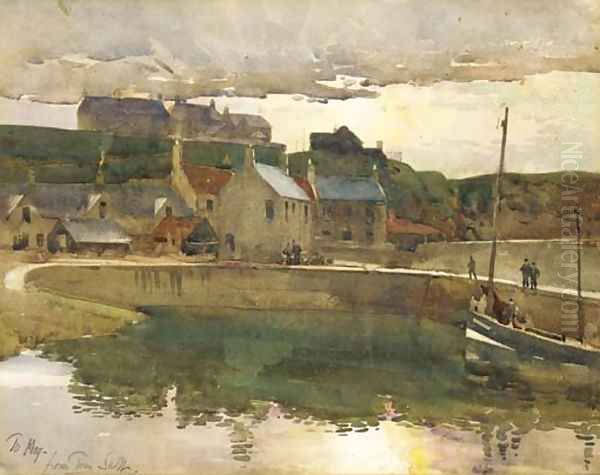 Boats in a harbour, thought to be Portknockie, Banff - view 1