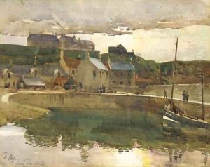 Boats in a harbour, thought to be Portknockie, Banff Boats in a harbour, thought to be Portknockie, Banff