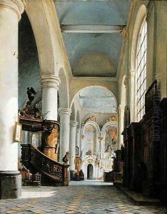 Interior of the Church of St. Denis, Saint-Omer, 1835 by Hyppolyte Victor Valentin Sebron