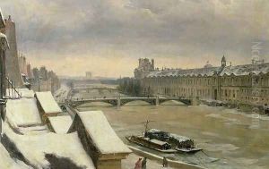 View of the Louvre in Winter