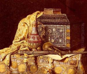 A Still Life With Oriental Objects by Max Schodl