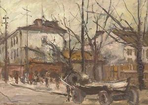 Urban Landscape with a Cart by Magdalena Spasowicz