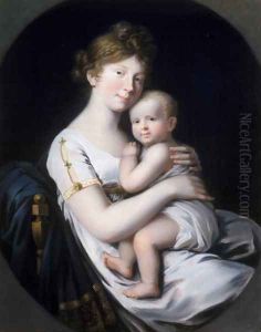 Crown Princess Luise von Preussen with Crown Prince Friedrich Wilhelm IV, 1796 by Johann Heinrich Schroder