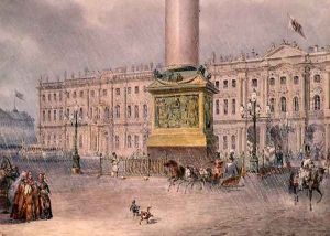 Palace Square in St. Petersburg, 1830s by Vasili Semenovich Sadovnikov