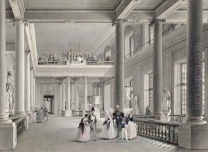 The Upper Entrance hall of the Fine Arts Academy in St. Petersburg, 1838 by Vasili Semenovich Sadovnikov
