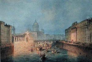 Illumination at the Moyka in St. Petersburg, 1856