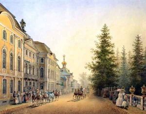 Court Departure at the Main Entrance of the Great Palace, 1852 by Vasili Semenovich Sadovnikov